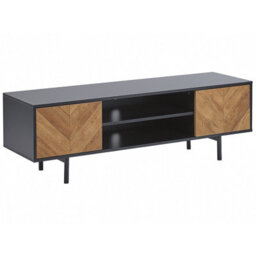 Beliani Modern Tv Stand Salina Brown/ Black - thumbnail 1
