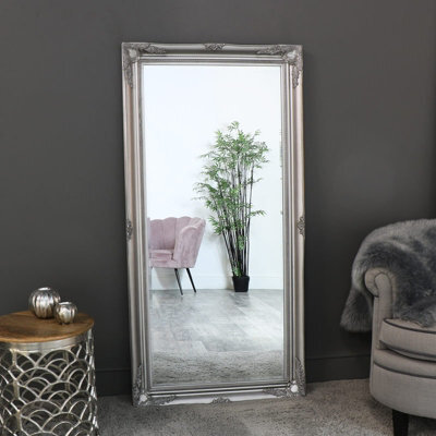 Melody Maison Large Ornate Silver Wall/floor Mirror 158Cm X 78Cm - image 1