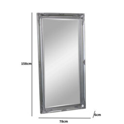 Melody Maison Large Ornate Silver Wall/floor Mirror 158Cm X 78Cm - thumbnail 5