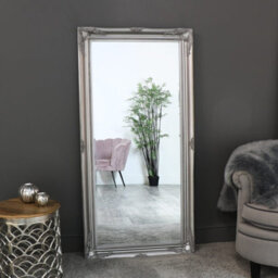 Melody Maison Large Ornate Silver Wall/floor Mirror 158Cm X 78Cm