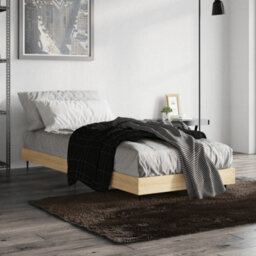 Berkfield Bed Frame Sonoma Oak 75X190 Cm 2Ft6 Small Single Engineered Wood - thumbnail 4