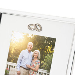 Happy Homewares 40Th Anniversary 5X7 Silver Frame With Diamante Rings - thumbnail 4