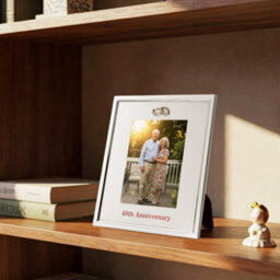 Happy Homewares 40Th Anniversary 5X7 Silver Frame With Diamante Rings - thumbnail 7