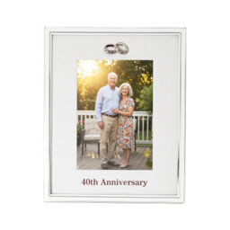 Happy Homewares 40Th Anniversary 5X7 Silver Frame With Diamante Rings - thumbnail 3