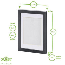 "Nicola Spring Photo Frames With 4"" X 6"" Mount - A5 (6"" X 8"") - Grey/white - Pack Of 5" - thumbnail 3