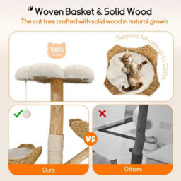 Modern Cat Climbing Tree Real Wood Cat Tree Tower - thumbnail 6