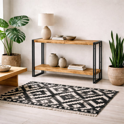 Wyld Haus Toivakka Industrial Reclaimed Wood And Metal Console Table - image 1