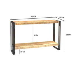 Wyld Haus Toivakka Industrial Reclaimed Wood And Metal Console Table - thumbnail 3