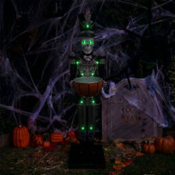 Halloween Skeleton 4Ft Nutcracker With Bowl And Multicoloured Led Lights - thumbnail 9