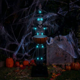 Halloween Skeleton 4Ft Nutcracker With Bowl And Multicoloured Led Lights - thumbnail 8