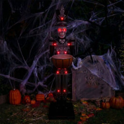 Halloween Skeleton 4Ft Nutcracker With Bowl And Multicoloured Led Lights - thumbnail 7