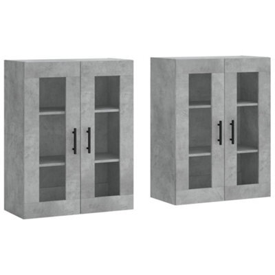 Berkfield Elegant Wall Mounted Cabinets 2 Pcs Concrete Grey Engineered Wood - image 1
