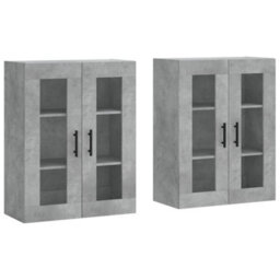 Berkfield Elegant Wall Mounted Cabinets 2 Pcs Concrete Grey Engineered Wood - thumbnail 1