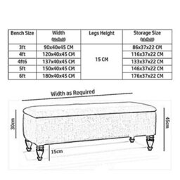 90Cm Lisbon Plain Ottoman Bench With Storage - Upholstered Naples Bench - Silver Footstool Storage With Legs - thumbnail 4