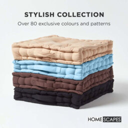 Homescapes Cotton Blue Floor Cushion, 40 X 40 Cm - thumbnail 6