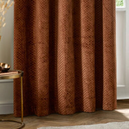 Paoletti Neptune Fully Lined Velvet Eyelet Curtain Pair, Copper, (W) 229 X (D) 183Cm - thumbnail 4