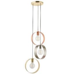 Anson Lighting Dalhart 3Lt Pendant Light Finished In Brushed Brass, Nickel And Copper Plate - thumbnail 5