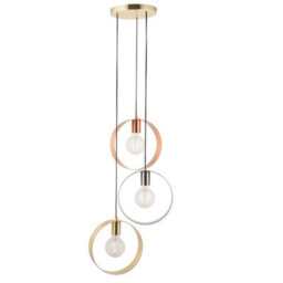Anson Lighting Dalhart 3Lt Pendant Light Finished In Brushed Brass, Nickel And Copper Plate - thumbnail 6