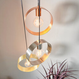 Anson Lighting Dalhart 3Lt Pendant Light Finished In Brushed Brass, Nickel And Copper Plate - thumbnail 4