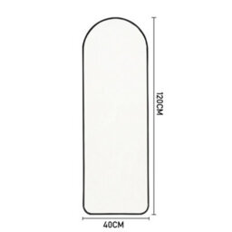 Living And Home Black Wall Mounted Arched Full Length Mirror Dressing Mirror W 40 Cm X H 120 Cm - thumbnail 6
