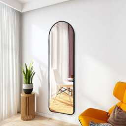 Living And Home Black Wall Mounted Arched Full Length Mirror Dressing Mirror W 40 Cm X H 120 Cm - thumbnail 3