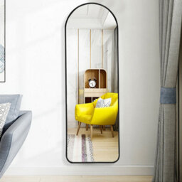 Living And Home Black Wall Mounted Arched Full Length Mirror Dressing Mirror W 40 Cm X H 120 Cm - thumbnail 2