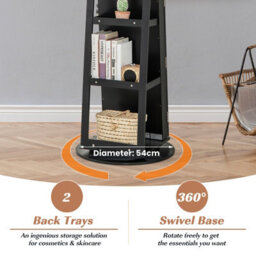 Costway Rotating Jewelry Armoire Freestanding Jewelry Cabinet W/ Full Length Mirror - thumbnail 8
