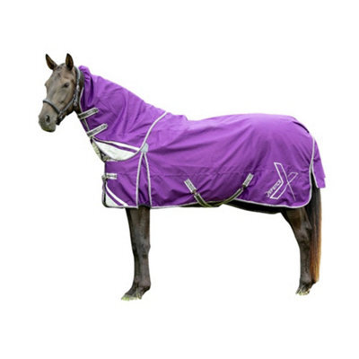 Hy Defencex Shield Achable Neck Horse Turnout Rug Purple (7) - image 1