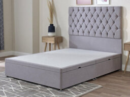 Divan Base Direct Celestia Contemporary Button Backed Fabric Bed Base Only 5Ft King- Verlour Deep Teal - thumbnail 4