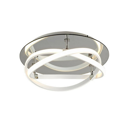Luminosa Lighting Luminosa Infinity Blanco Flush 30W Led 4000K, 2500Lm, White/white Acrylic/clear Mirror, 3Yrs Warranty - image 1