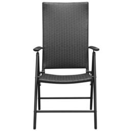 Stackable Garden Chairs 2 Pcs Poly Rattan Black - thumbnail 3