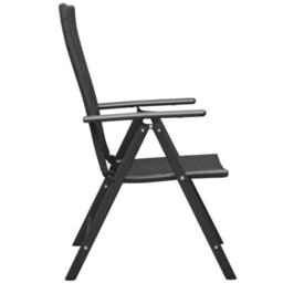 Stackable Garden Chairs 2 Pcs Poly Rattan Black - thumbnail 4