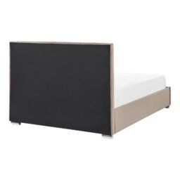 Beliani Ottoman Bed Velvet Rouen 140 X 200 Cm (Eu Double) Taupe - thumbnail 8