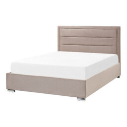 Beliani Ottoman Bed Velvet Rouen 140 X 200 Cm (Eu Double) Taupe - thumbnail 5
