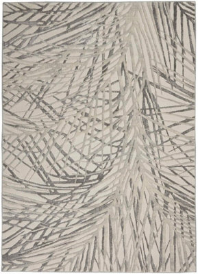 Ivory Grey Rug, Anti-Shed Abstract Rug With 10mm Thickness, Luxurious Rug For Bedroom, & Dining Room-160Cm X 221Cm - image 1