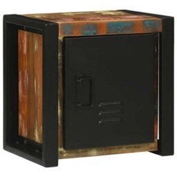 Berkfield Bathroom Wall Cabinet Multicolour Reclaimed Wood Medium Storage - thumbnail 2