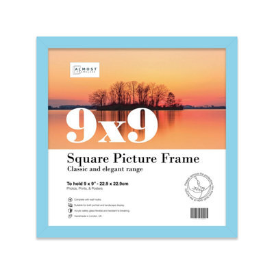 9X9 Light Blue Picture Frame (22.9 X 22.9Cm) Poster, Photo, Artwork, Gallery Wall Or Print - image 1