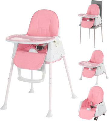 Four In One Convertible Baby High Chair With Adjustable Feeding Seat Toddler Chair And Table Combo - image 1