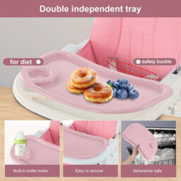 Four In One Convertible Baby High Chair With Adjustable Feeding Seat Toddler Chair And Table Combo - thumbnail 5