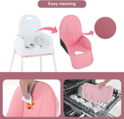Four In One Convertible Baby High Chair With Adjustable Feeding Seat Toddler Chair And Table Combo - thumbnail 7