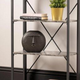 Vanity Living 21.2Cm Black Textured Round Face Ceramic Vase, Modern Decorative Vase For Tabletop - thumbnail 4