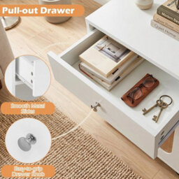 Rattan Floor Cabinet For Living Room With Drawer Metal Stand Entrance Organizer - thumbnail 4
