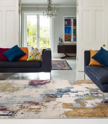 Furniturebox Uk Ruddick Multicoloured Distressed Rug 120X170 - image 1