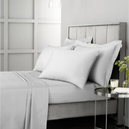 Bianca 400 Thread Count Cotton Sateen Super King Fitted Sheet Dove Grey - thumbnail 3