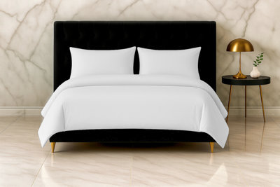 Microfibre Soft Touch Duvet Cover And Pillowcase/s Set Bed Linen White - image 1
