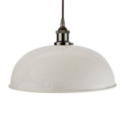 Pale Grey Worcester Painted Dome Pendant Light With Black Nickel Lamp Holder And Black Round Cable - Se Home - thumbnail 1