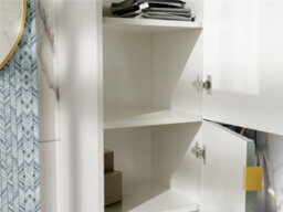 Impact Furniture Tall Bathroom Storage Cabinet Wall Hung Tallboy Narrow Slim Tall Boy Unit Fluted Green Cara - thumbnail 5