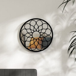 Berkfield Mirror Black 40X3 Cm Iron Round For Indoor Use - thumbnail 1