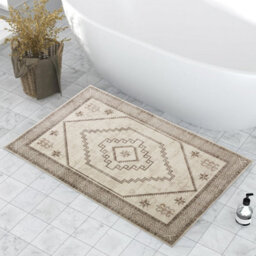 Ameha Cashmere Rug Non Slip Mat Brown & Beige Bedroom Living Room Entrance Small Door Mats (Radiant, 40 X 60 Cm) - thumbnail 4