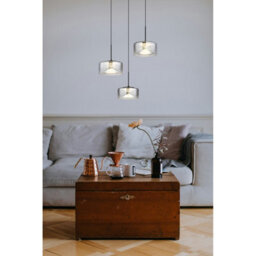 Luminosa Lighting Luminosa Belinda Cluster Pendant Ceiling Light Matt Black Smoke Glass Shade 3X Led 4000K - thumbnail 5